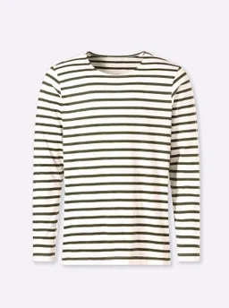 Catamaran Langarmshirt khaki-ecru-gestreift – Produktbild 1 von 1
