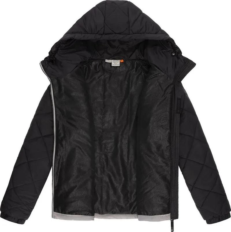 ragwear ragwear Outdoorjacke Leeloo Damen Übergangsjacke aus Teddyfleece mit gesteppten Ärmeln, Braun|grau, – Produktbild 1 von 5