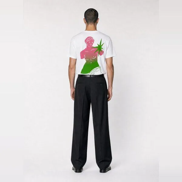 hey hey studios hey hey studios Herren T-Shirt „Rosa Kammermeier“ Siebdruck aus Bio-Baumwolle, Weiß, – Produktbild 1 von 4