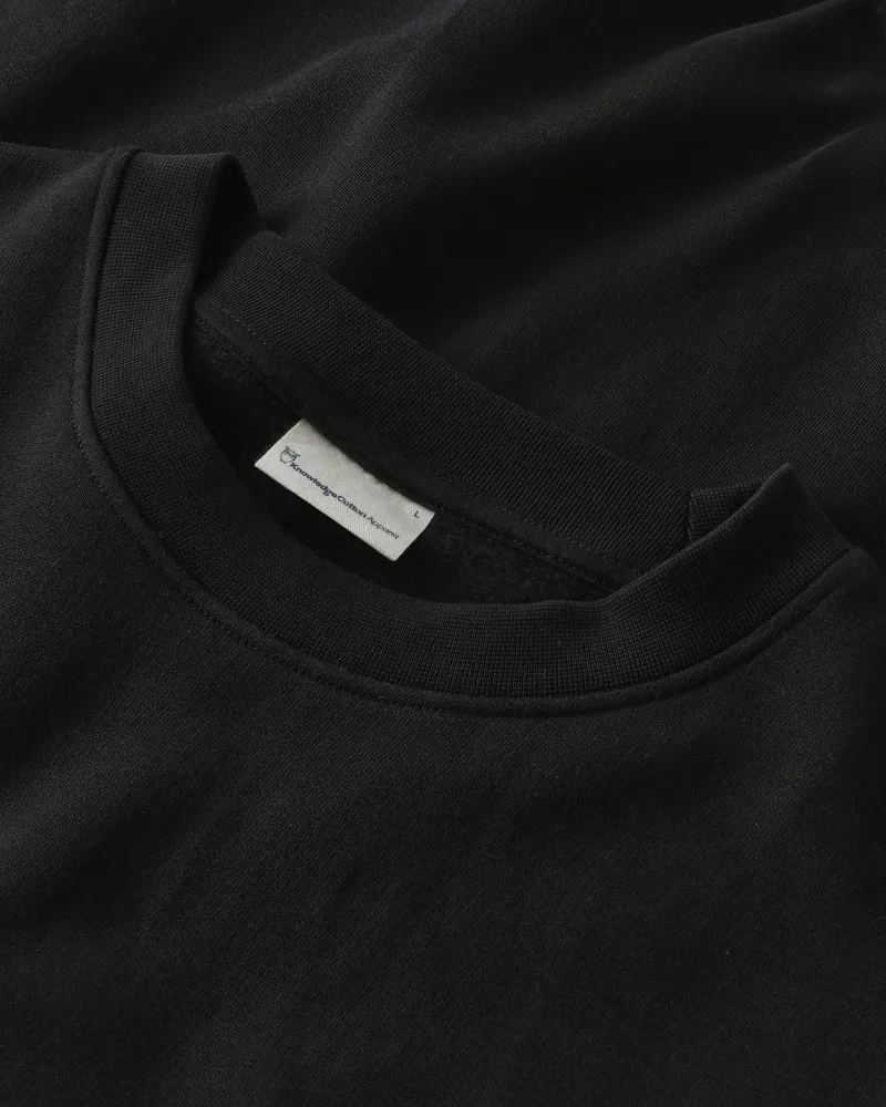 KnowledgeCotton Apparel KnowledgeCotton Apparel Herren vegan Sweatshirt Relaxed Rundhals Black Jet, Schwarz, – Produktbild 2 von 2