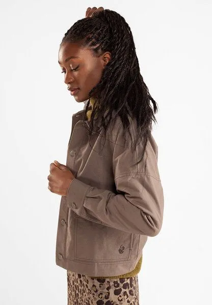 Alma & Lovis Alma & Lovis Softshelljacke aus reiner Bio-Baumwolle | Softshell Army-Jacke, Trüffel (khaki), – Produktbild 4 von 4