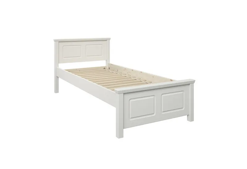 OTTO home Massivholzbett ERIK', Made in Europe, optional mit Schublade, Massivholz Kiefer (FSC® zertifiziert), in mehreren Größen, Landhausstil mit Kassettenoptik, Weiß, – Produktbild 3 von 5