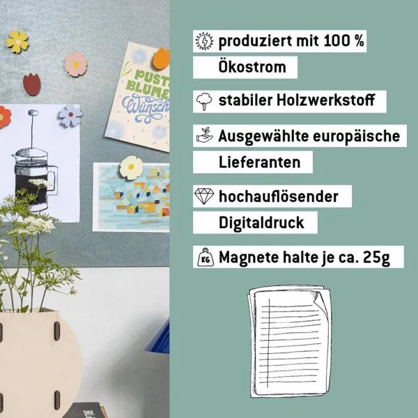 WERKHAUS WERKHAUS Magnet-Set - Blumen – Produktbild 4 von 4