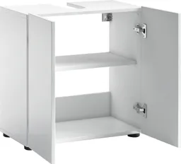 welltime Waschbeckenschrank MISTER, WBU, Bad-Unterschrank, 60 cm breit, 2 Türen, 2 Fächer Badmöbel, Hochglanz lackiert, Made in Italy, mit Siphonausschnitt – Produktbild 1 von 1