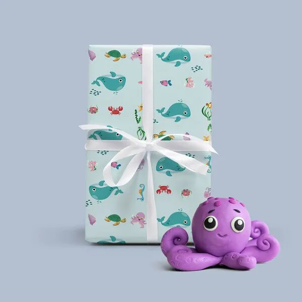 Fines Papeterie Fines Papeterie 3m Geschenkpapier für Kinder Motiv Meer auf Rolle 300x47 cm – Produktbild 2 von 4