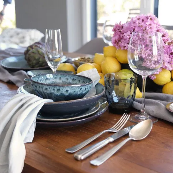 Izanami Tableware Izanami Tableware Dinner Set für Sechs, 24 tlg - Krumme Lanke, Blau, – Produktbild 2 von 4