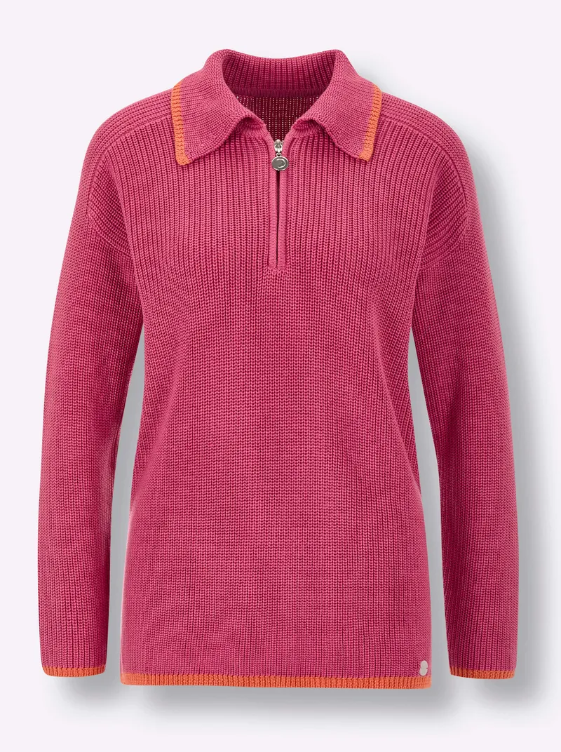Polopullover, Fuchsia, – Produktbild 1 von 2