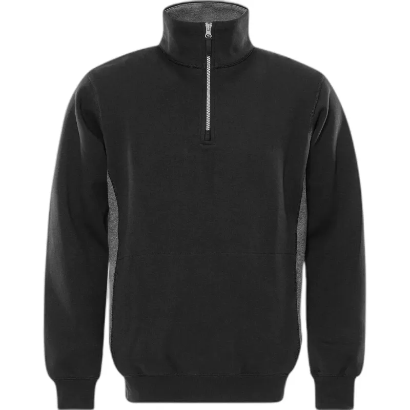 Fristads Sweatshirt 1/2 zip Fristads 1705 DF, Noir, – Produktbild 1 von 2