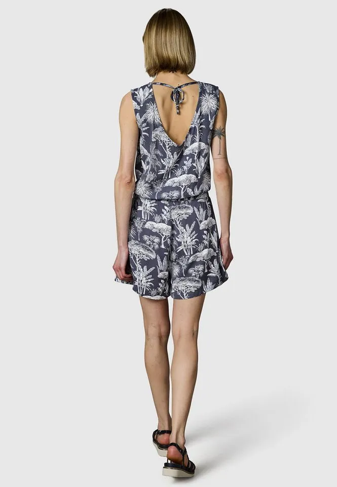 ragwear ragwear Jumpsuit Zella schicker, kurzer Damen Overall mit floralem Print, Blau, – Produktbild 3 von 5