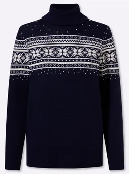 heine Jacquard-Pullover marine-ecru-gemustert – Produktbild 1 von 1