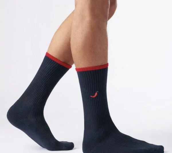 von Jungfeld von Jungfeld Mix & Match Tennis Socken mit Stickmotiven, Dunkelblau, – Produktbild 1 von 4