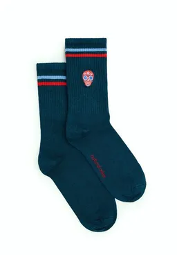 Natural Vibes Natural Vibes Skull Socken Bio GOTS | Totenkopf Tennissocken | Bunte Socken | Herren Damen Socken – Produktbild 1 von 1