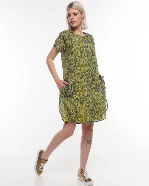 Alma & Lovis Alma & Lovis Print-Blusenkleid aus Bio-Baumwoll-Batist | Batist Gep Tunika, Mineral green (grün), – Produktbild 4 von 4