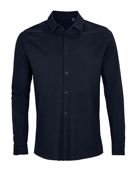 NEOBLU NEOBLU Herren Hemd Langarm Arbeitskleidung Businesshemd Bio Baumwolle Vegan, Night blue, – Produktbild 2 von 4
