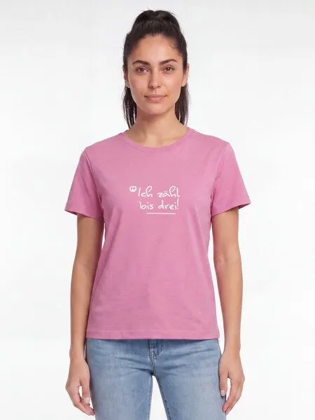 watapparel watapparel T-Shirt Frauen Ich zähl bis drei, Bubble pink, – Produktbild 2 von 2