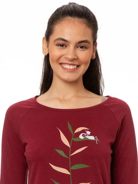 FellHerz FellHerz Damen Raglan Longsleeve Booklover chestnut Bio Fair Vegan – Produktbild 3 von 4