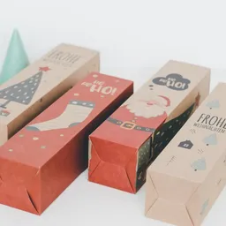 Fines Papeterie Fines Papeterie Flaschenverpackung 4er Set mit weihnachtlichen Motiven – Produktbild 1 von 1