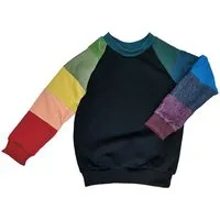 liebewicht liebewicht Pullover aus Bio Sweat Regenbogen Patchwork Unikat für Babys und Kinder – Produktbild 1 von 1