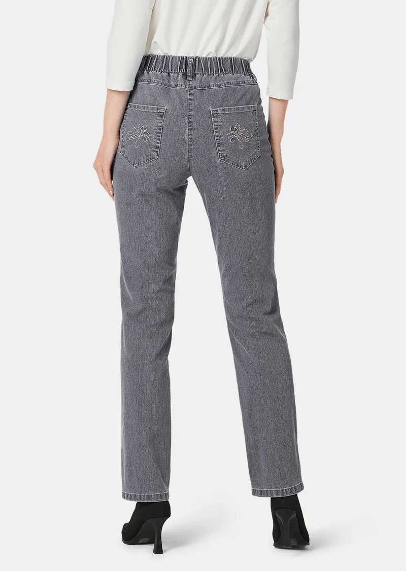 Goldner Schlupfjeans CARLA mit Glitzersteinen - grau - Gr. 20 von Goldner Fashion, Grau, – Produktbild 3 von 3