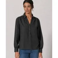 HempAge HempAge Damen Schlupfbluse Hanf/Biobaumwolle Normal Fit, Black (schwarz), – Produktbild 1 von 1