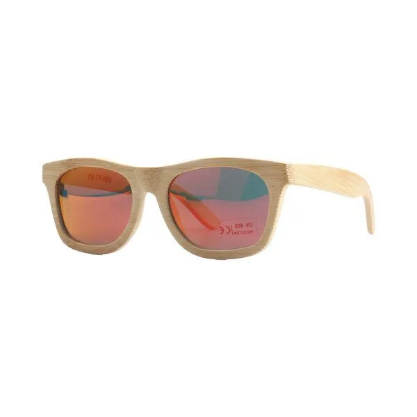 pandoo pandoo Bambus Sonnenbrille Unisex | polarisiert & UV400 | Blau | Türkis | Orange, Orange, – Produktbild 7 von 7