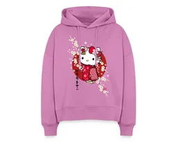 Spreadshirt Hoodie Hello Kitty Japan Kimono Kirschblüten Frauen Boxy Organic Hoodie (1-tlg) – Produktbild 1 von 1