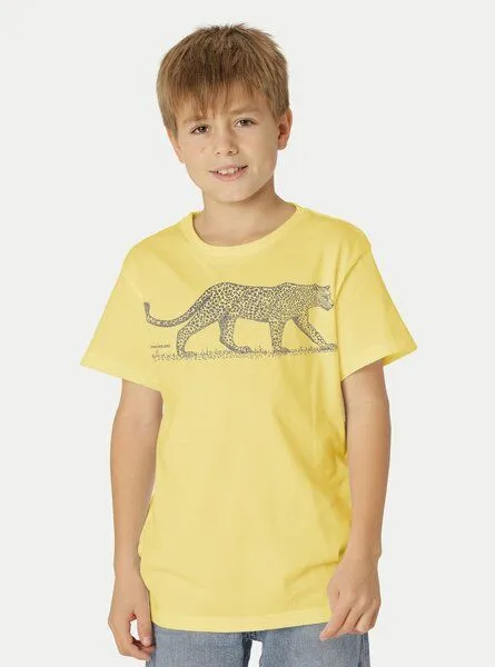 Peaces.bio - handbedruckte Biomode Peaces.bio - handbedruckte Biomode Bio-Kinder T-Shirt Leopard, Hellgelb, – Produktbild 2 von 2