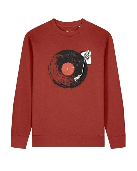 watapparel watapparel Sweatshirt Unisex Schallplatte, Earthy red, – Produktbild 1 von 2