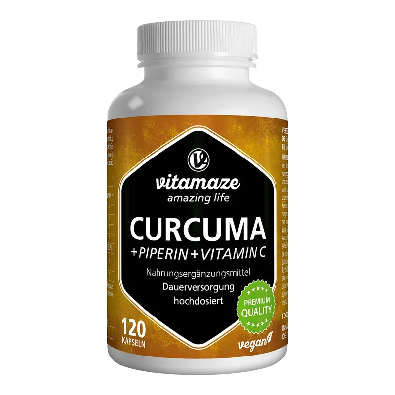 vitamaze Vitamaze Kurkuma+Piperin+Vitamin C vegan Kapseln – Produktbild 1 von 1