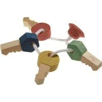 Nic natürlich spielen Schlüsselbund Bio Greifling aus Holz Bunte Schlüssel zum Fühlen und Greifen – Produktbild 1 von 1