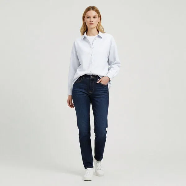 YTWOO YTWOO Oversized Leinenhemd für Damen, Weiß, – Produktbild 1 von 4