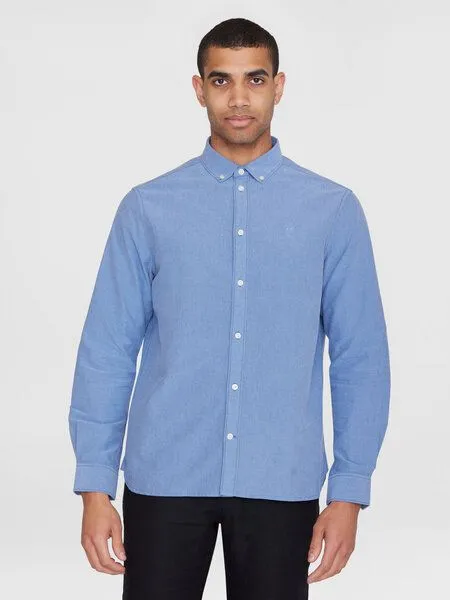 KnowledgeCotton Apparel KnowledgeCotton Apparel Oxford Hemd - HARALD small owl oxford regular fit shirt - aus Bio-Baumwolle, Blau (lapis blue), – Produktbild 1 von 4