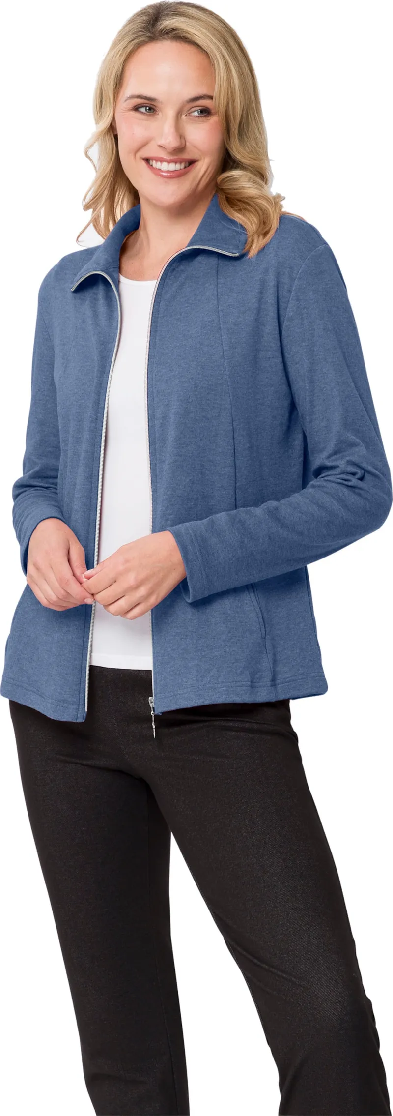 Witt Sweatjacke, Jeansblau-meliert, – Produktbild 2 von 2