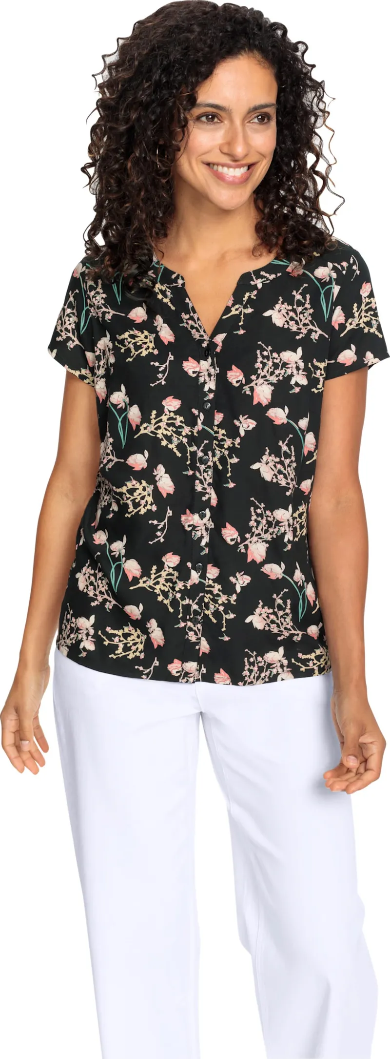 Witt Kurzarm-Bluse, Schwarz-weiß-gemustert, – Produktbild 2 von 2