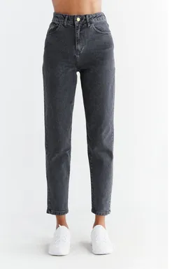 Evermind Evermind Damen vegan Jeans Mom Fit Carbon Gray – Produktbild 1 von 1