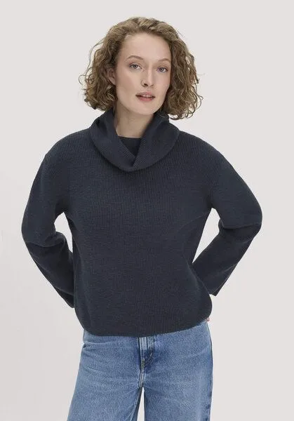 hessnatur hessnatur Strickpullover Relaxed aus reiner Bio-Baumwolle, Marine, – Produktbild 1 von 4
