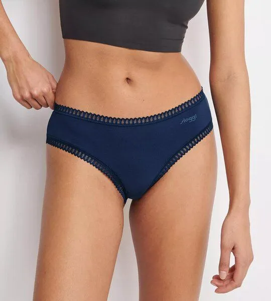 Sloggi Sloggi 3er Pack GO Crush Hipster Slip Bio-Baumwolle, Blue - dark combination, – Produktbild 2 von 3