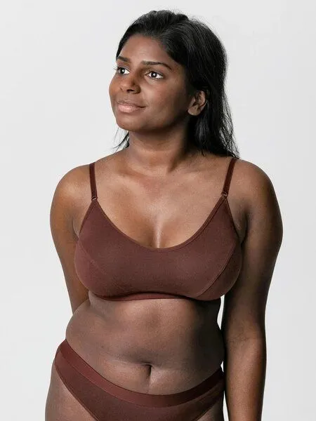 erlich textil erlich textil Edith bügelloses Bustier aus weichem Modal, Umbra, – Produktbild 6 von 7