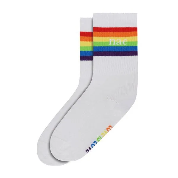 Nae Vegan Shoes Nae Vegan Shoes NAE | Love is Love Pride Sock, White, – Produktbild 3 von 3