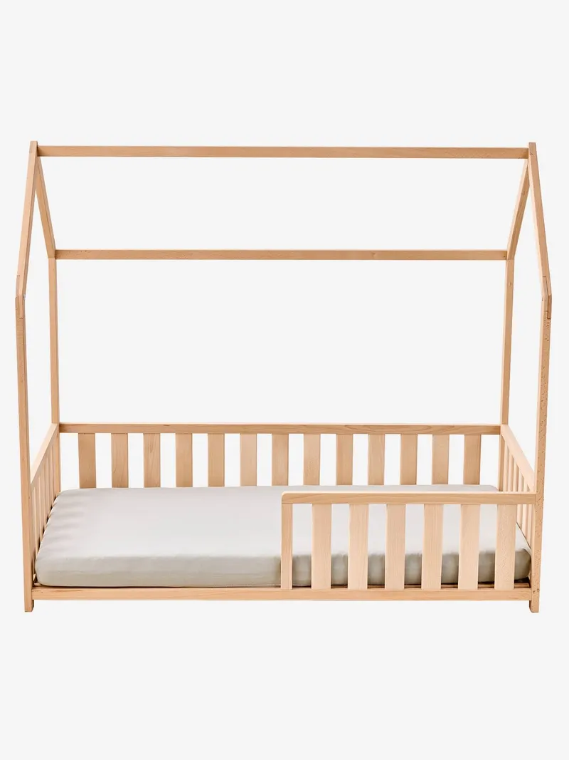 Vertbaudet Kinderbett CABANE mit Fallschutz 70x140 cm, Braun, – Produktbild 4 von 4