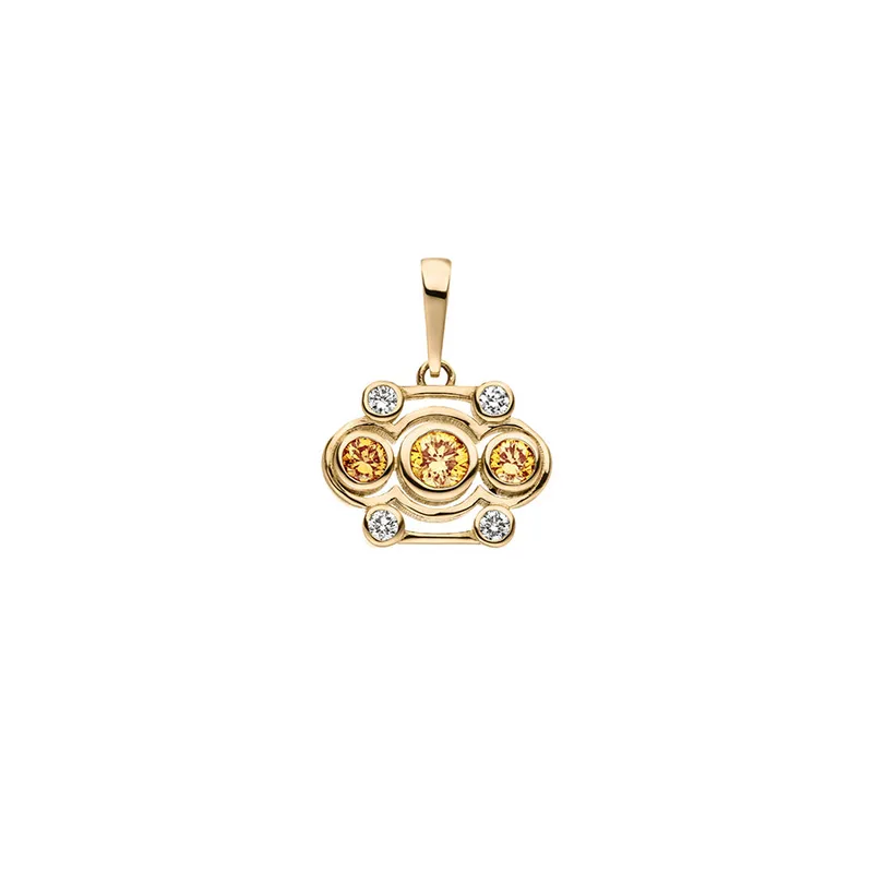 Maren Jewellery Blossom Anhänger - 18K Gelbgold & Labordiamanten Gelb – Produktbild 1 von 1