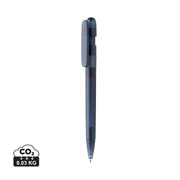 XD Collection Devin transparenter Stift aus GRS zertifiziertem rABS, navy blau, Dunkelblau, – Produktbild 1 von 1