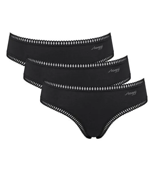 Sloggi Sloggi 3er Pack GO Crush Hipster Slip Bio-Baumwolle, Schwarz, – Produktbild 1 von 4