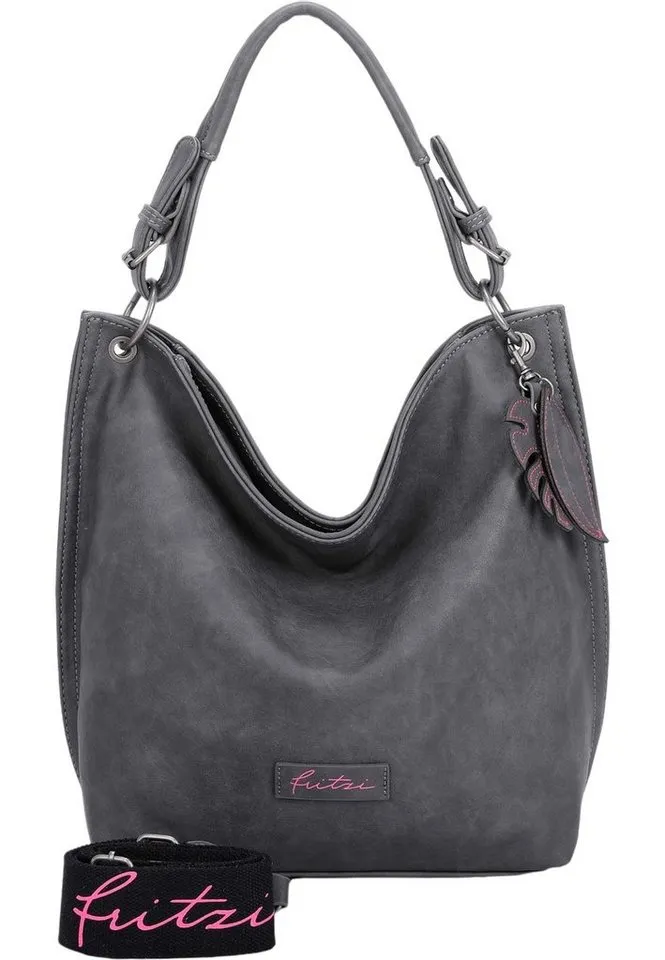Fritzi aus Preußen Fritzi aus Preußen Schultertasche Eco-Fritzi01, aus veganen und recycelten Materialien, Grau, – Produktbild 2 von 5