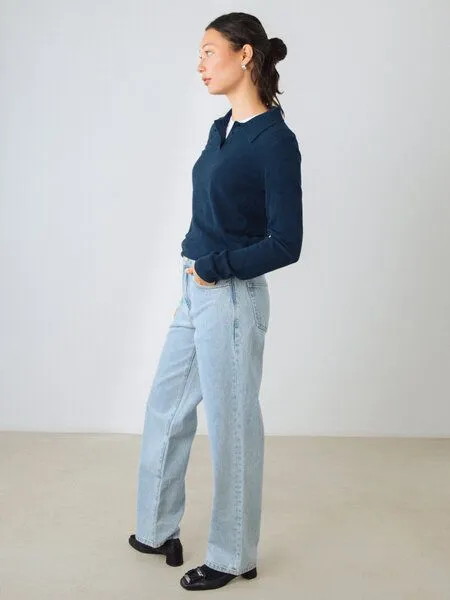 Honest Basics Honest Basics Damen Straight Jeans aus 100% Bio-Baumwolle, Blue, – Produktbild 2 von 4