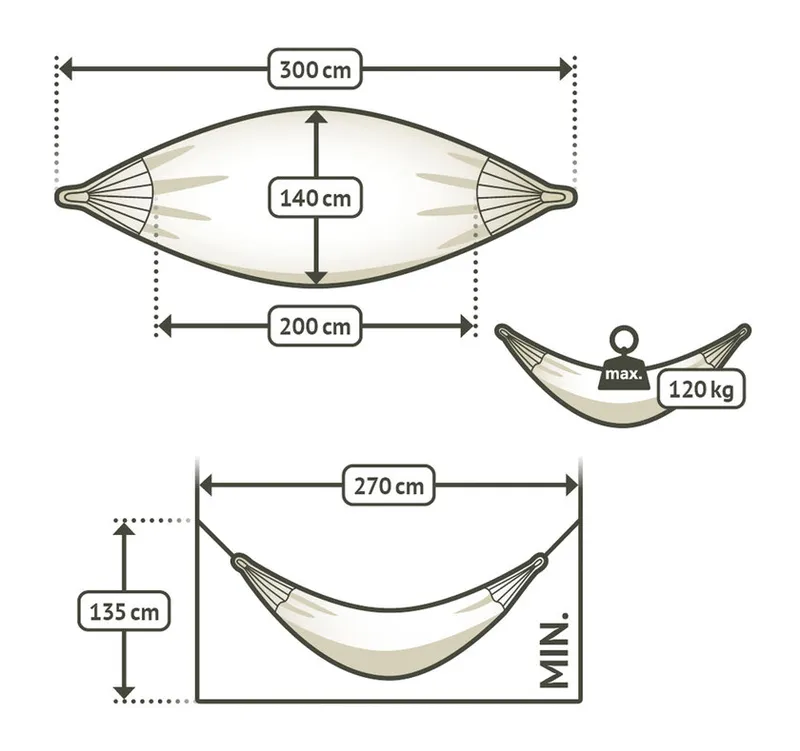 La Siesta La Siesta Hängematte Modesta latte,140x200cm,Single, Beige, – Produktbild 1 von 4