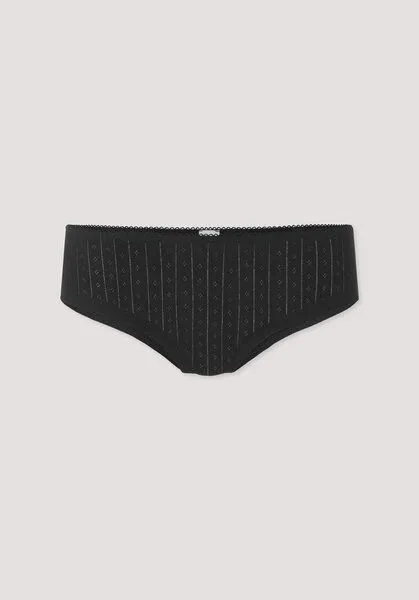 hessnatur hessnatur Pointelle Panty Regular Cut PURE COTTON aus reiner Bio-Baumwolle, Schwarz, – Produktbild 4 von 5