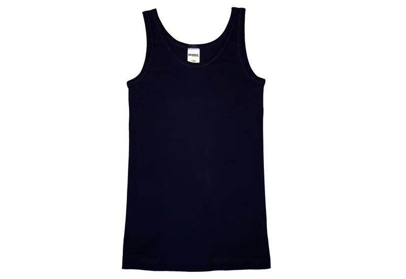 HERMKO Achseltop 2000 Bio-Baumwolle Tank Top Shirt weich basic breite Träger Feinripp, Blau, – Produktbild 1 von 1