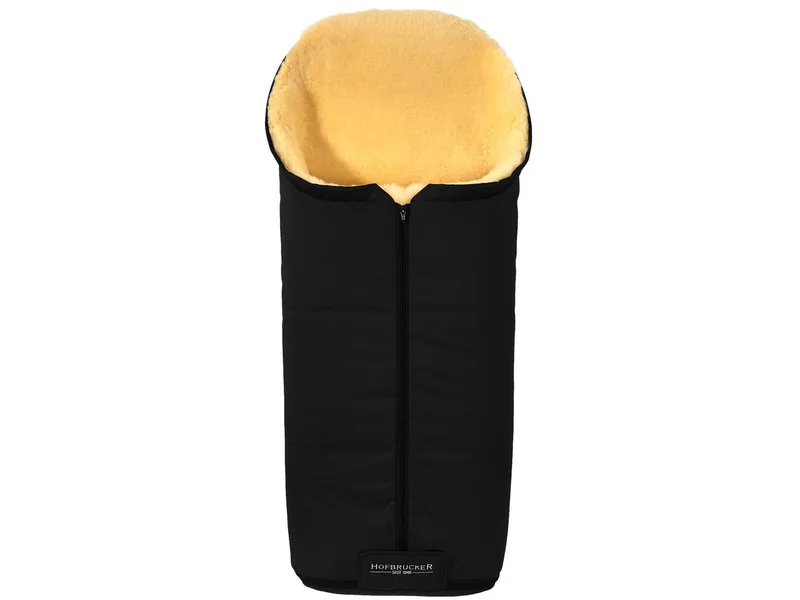 Hofbrucker Hofbrucker Fußsack Kinderwagen Merino Lammfell Iglu Maße 95 x 34 x 15 cm, Schwarz, – Produktbild 2 von 4
