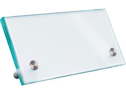 SignSystems SignSystems Tischaufsteller "Cristallo" 15 x 7 cm, 2 Halter, Ø 10 mm – Produktbild 1 von 1